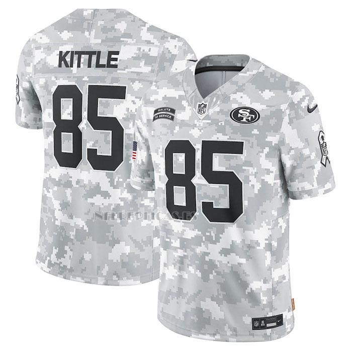 Camiseta NFL Limited San Francisco 49ers George Kittle 2024 Salute To Service Gris